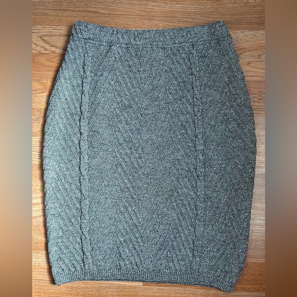 St. John Collection Charcoal Knit Pencil Skirt